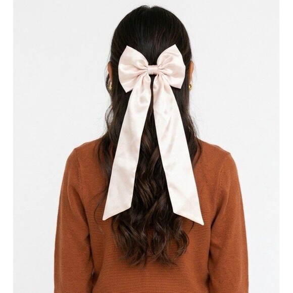 Handmade Accessories - Oversized Satin Bow Bridal Bow Wedding Hair Bow Long Tail Bow Women’s Hair Bow